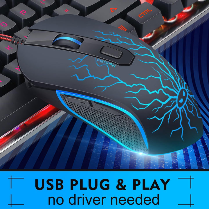 Combo de teclado y mouse para juegos, teclado con retroiluminación...