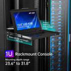 MT-VIKI Consola KVM para rack de 15,6 pulgadas con monitor/teclado/panel