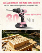 AVID POWER Juego de taladro inalámbrico de 20 V para proyectos de bricolaje en el hogar y principiantes, taladro eléctrico ligero con cargador de batería y 22 brocas, velocidad variable, portabrocas