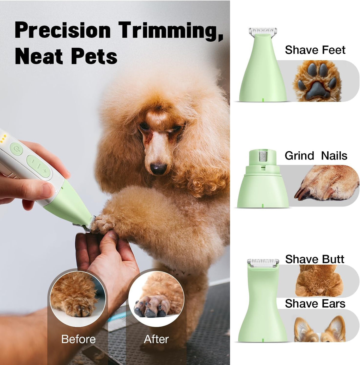 Kit de aseo para perros, cortaúñas para perros para aseo para