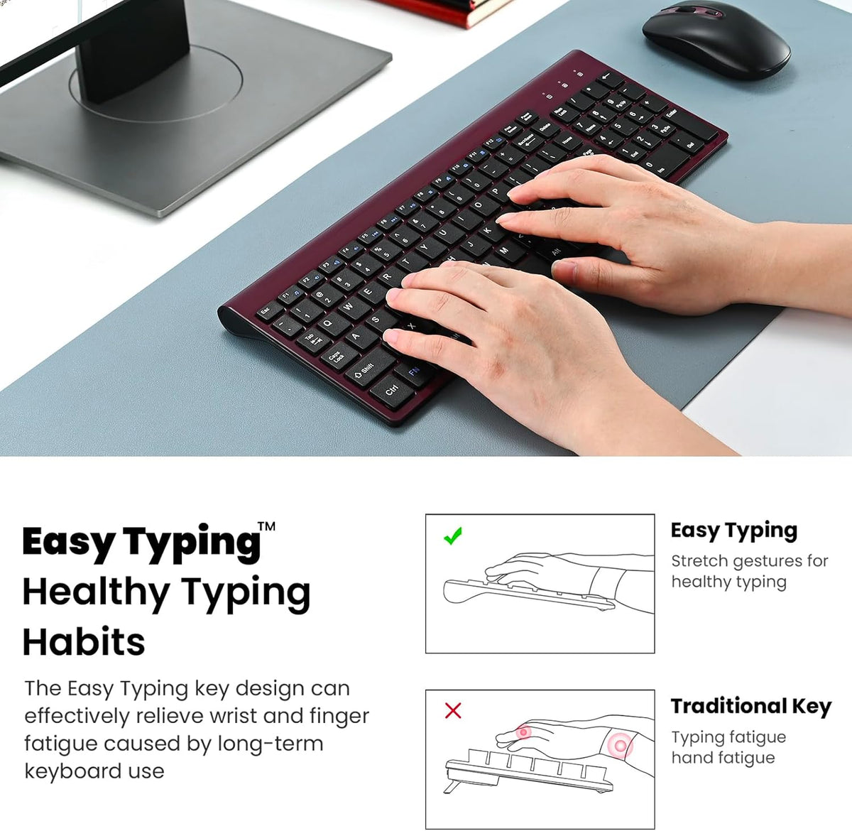 cimetech EasyTyping KF10 - Combo de teclado y mouse inalámbricos, [...