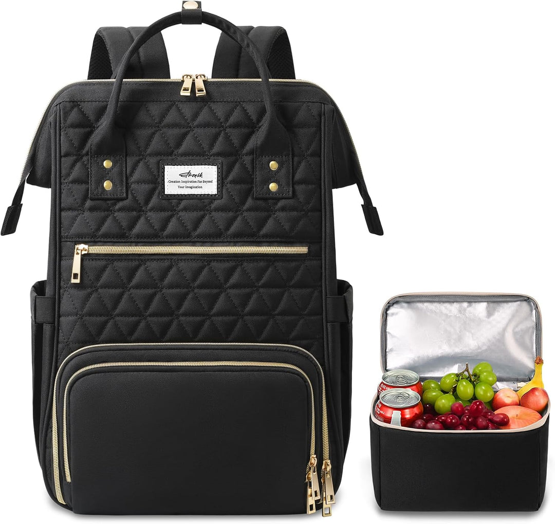 ETRONIK Mochila de almuerzo para mujer, mochila para laptop de 15.6...