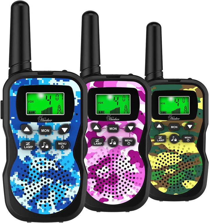 Huaker Walkie Talkies para niños, paquete de 3 unidades de 22 canal...