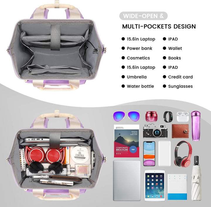 FALANKO Mochila antirrobo para laptop para mujer, con puerto de car...