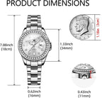 OLEVS Reloj para Mujer Plateado de Acero Inoxidable Elegante Analógico Lúmenes Visibles