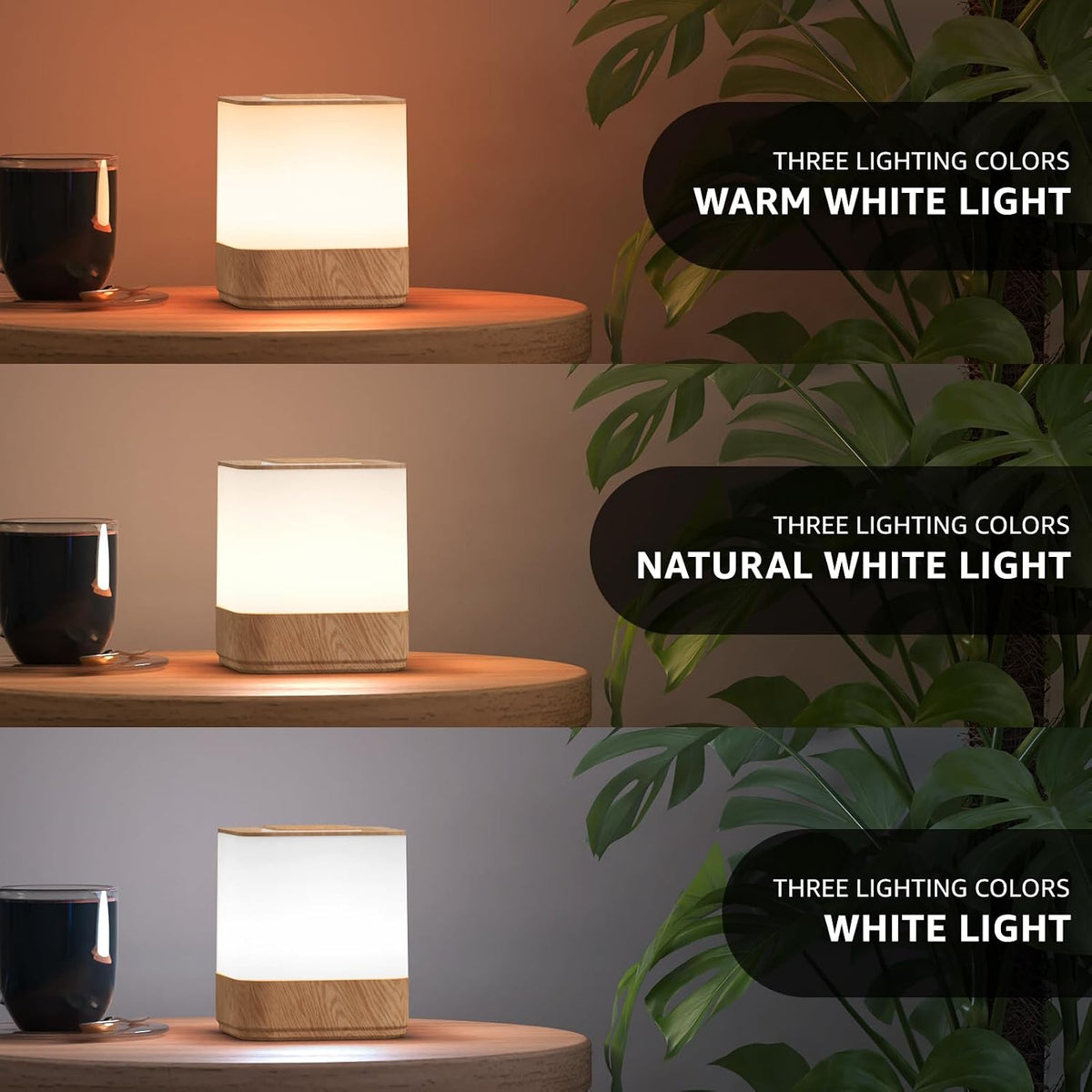 Lámpara uuffoo Paquete de 2 lámparas inalámbricas recargables de luz nocturna