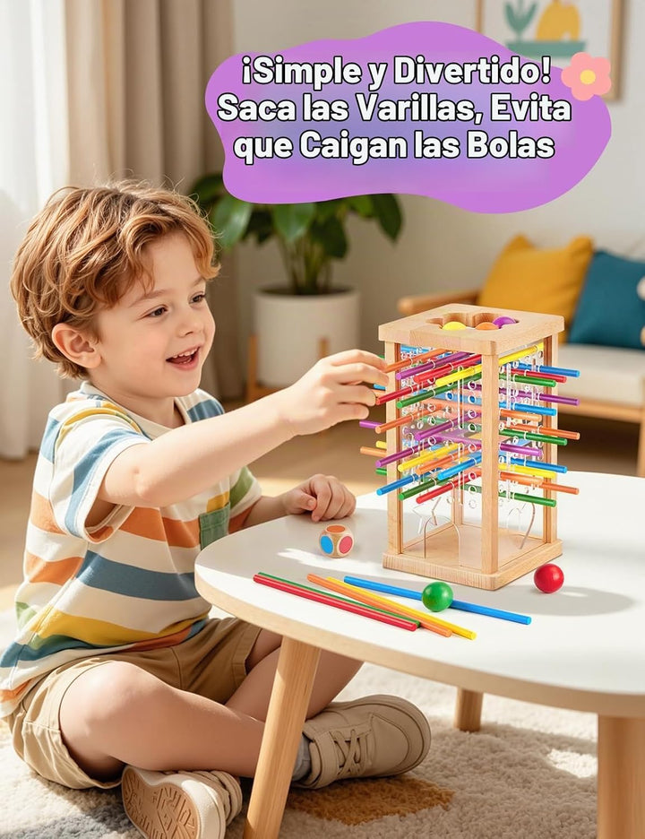 Montessori - Juego de mesa de madera para niños de 4 a 6 años, educ...