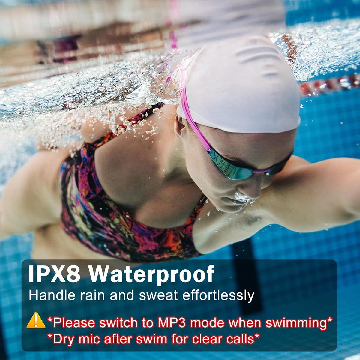 Auriculares de natación de conducción ósea, IP68 Auriculares de natación