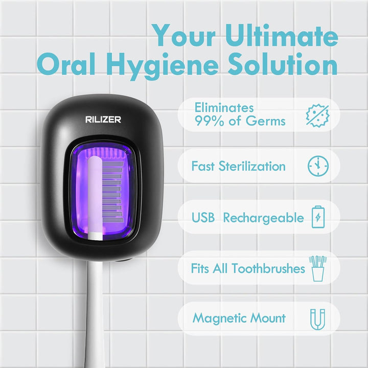 RILIZER Cubierta desinfectante para cepillos de dientes UV, tapa de...