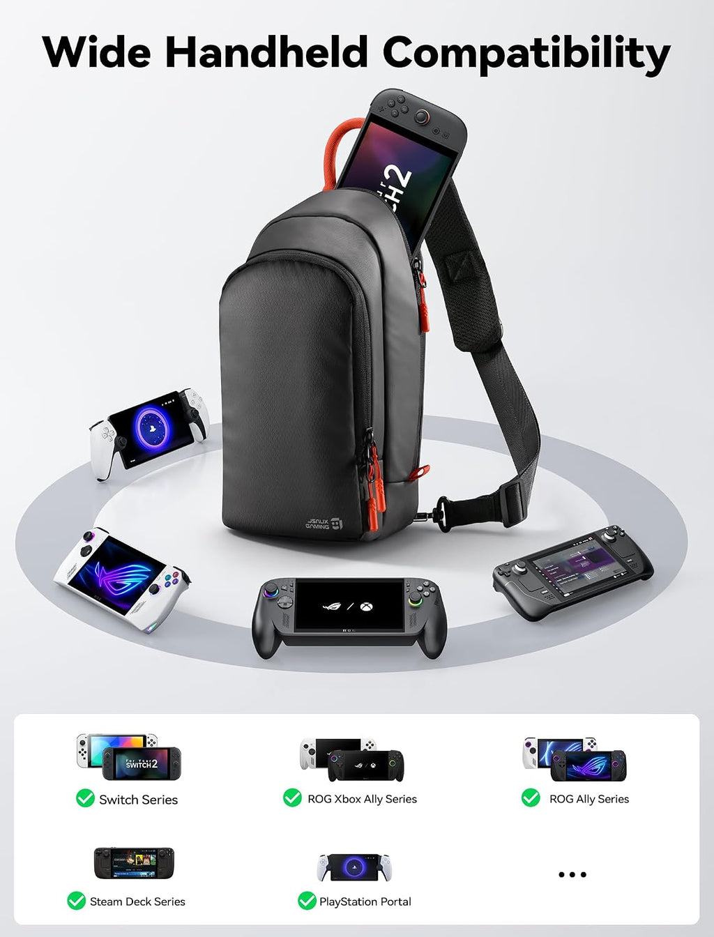 JSAUX Bolsa bandolera para Switch 2, Steam Deck y ROG Xbox Ally X