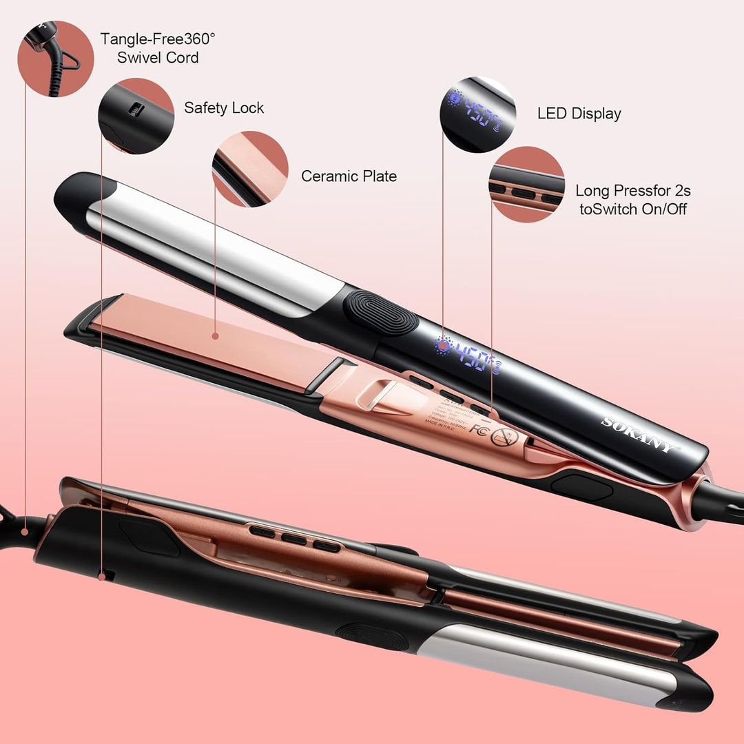 SOKANY Plancha de 1 Pulgada para Cabello Alisadora y Rizador de Tit...