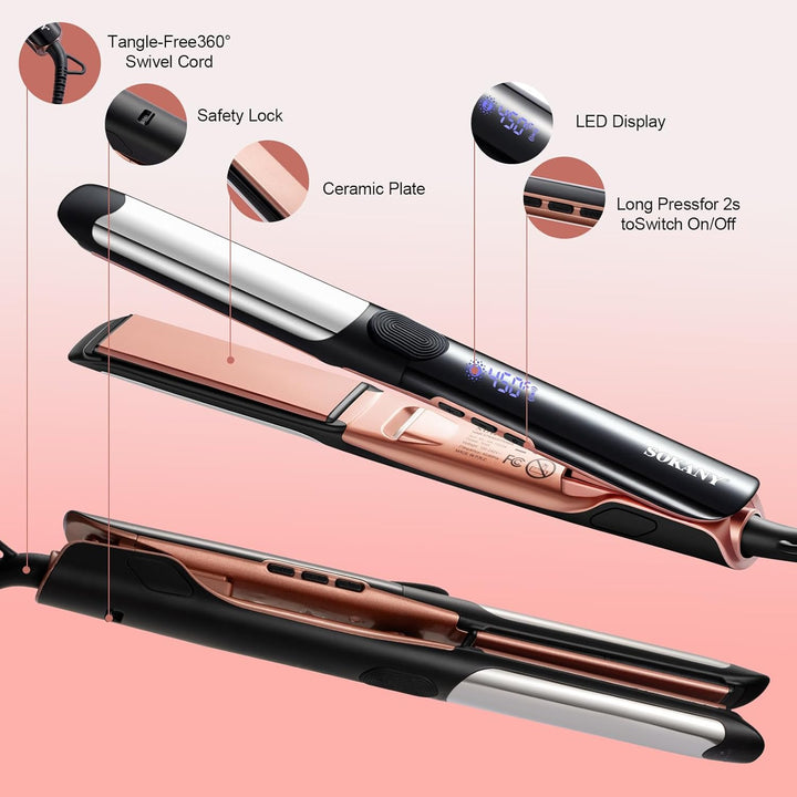 SOKANY Plancha de 1 Pulgada para Cabello Alisadora y Rizador de Tit...