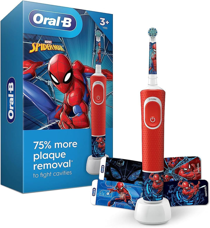 Oral-B Cepillo de dientes eléctrico para niños con Spiderman de Mar...