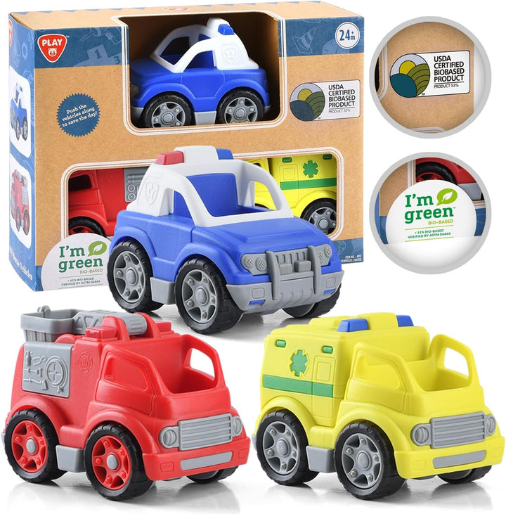 PLAY Camiones de Bomberos Ecológicos, [Certificado USDA] Sin BPA\/F...