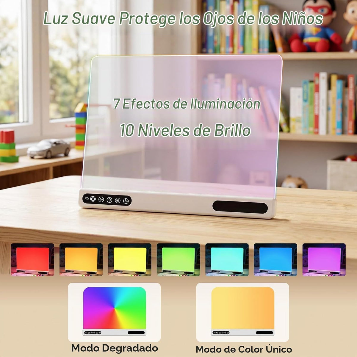 Tablero de dibujo LED recargable para niños: 20 horas de duración de la