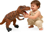 Gzsbaby Juguetes de dinosaurios grandes para niños pequeños, figuras de dinosaurio de tiranosaurio Rex de 28 pulgadas, juguetes de dinosaurio realistas jumbo para niños y niñas, regalo para niños de 1, 2, 3, 4, 5, 6, 7, 8 años (marrón)