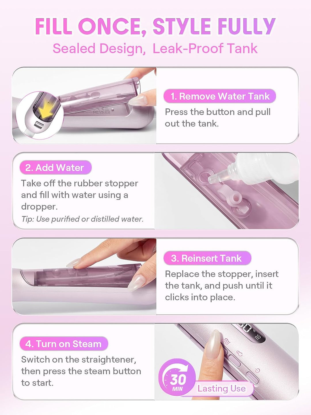 SHEGLAM Steam Straightener Brush, 3-in-1 Steam Hot Comb for Damaged...