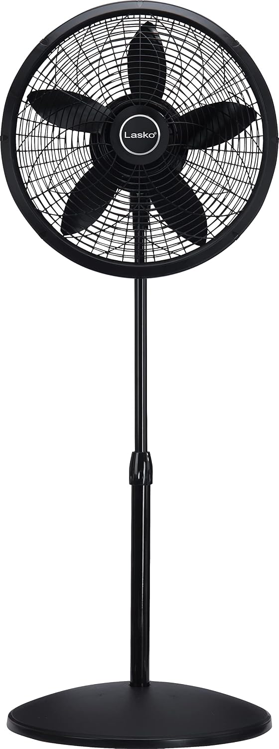 Ventilador de pedestal, ajustable, Negro, 18-pulgadas Lasko Product...