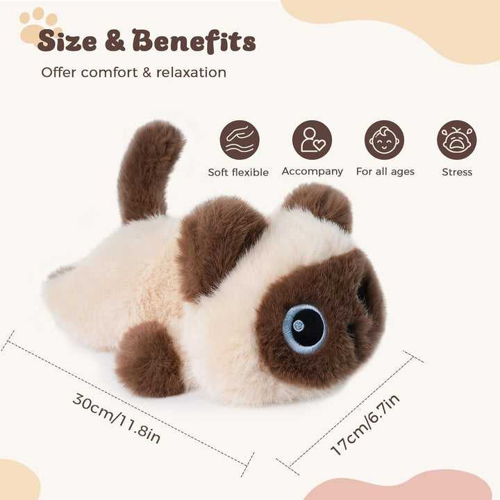 YOUBLEK Animales de Peluche con Peso de 1.9 libras Gato Siamés - Ju...