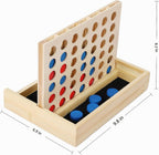 TOWO Juego de madera 4 en una fila, juego de mesa clásico de estrategia