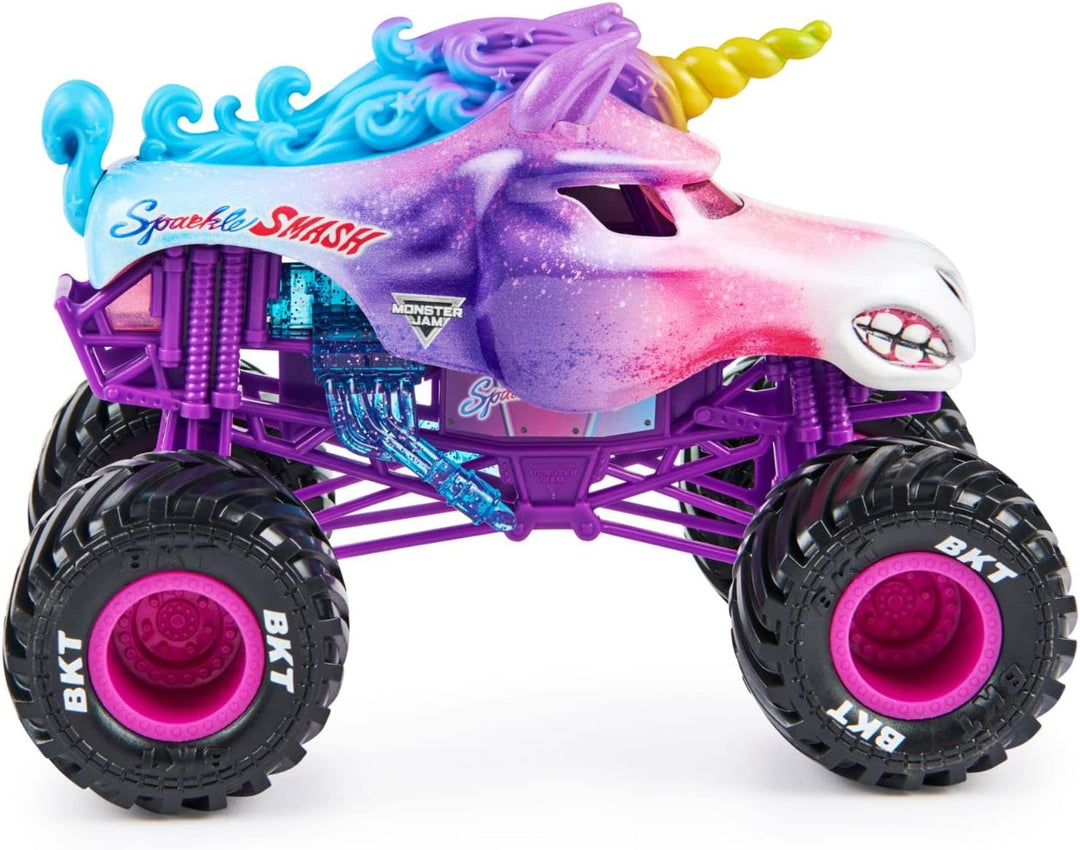 Monster Jam Camión monstruo oficial Sparkle Smash vehículo