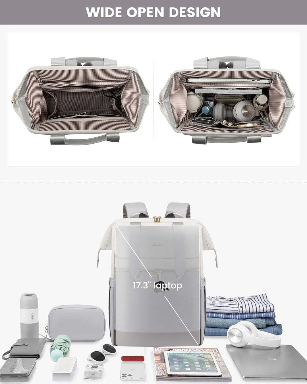 LOVEVOOK Mochila para laptop para mujeres, mochila de trabajo conve...