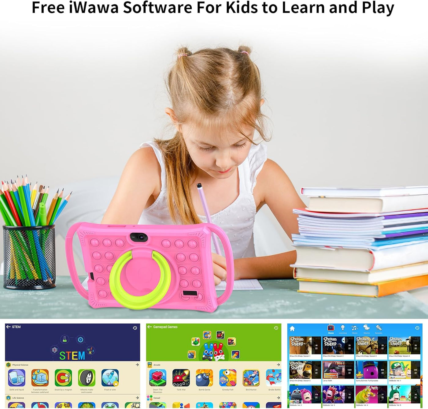PRITOM Tabletas para niños de 7 pulgadas, 32 GB, tableta para niños...