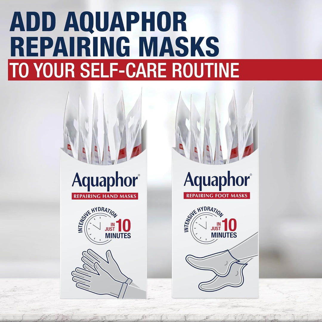 Aquaphor Mascarillas reparadoras de manos, guantes hidratantes para...
