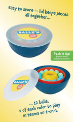 Little Kids Ballz'n | El juego de disparos de trucos de pelota de pong de ritmo rápido para adultos Tipsy y familia, diversión nocturna en el suelo, portátil, fácil almacenamiento, 2-6 jugadores