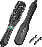 LANDOT Mini cepillo de cerámica para alisar el cabello - Viaje de peine, Gris