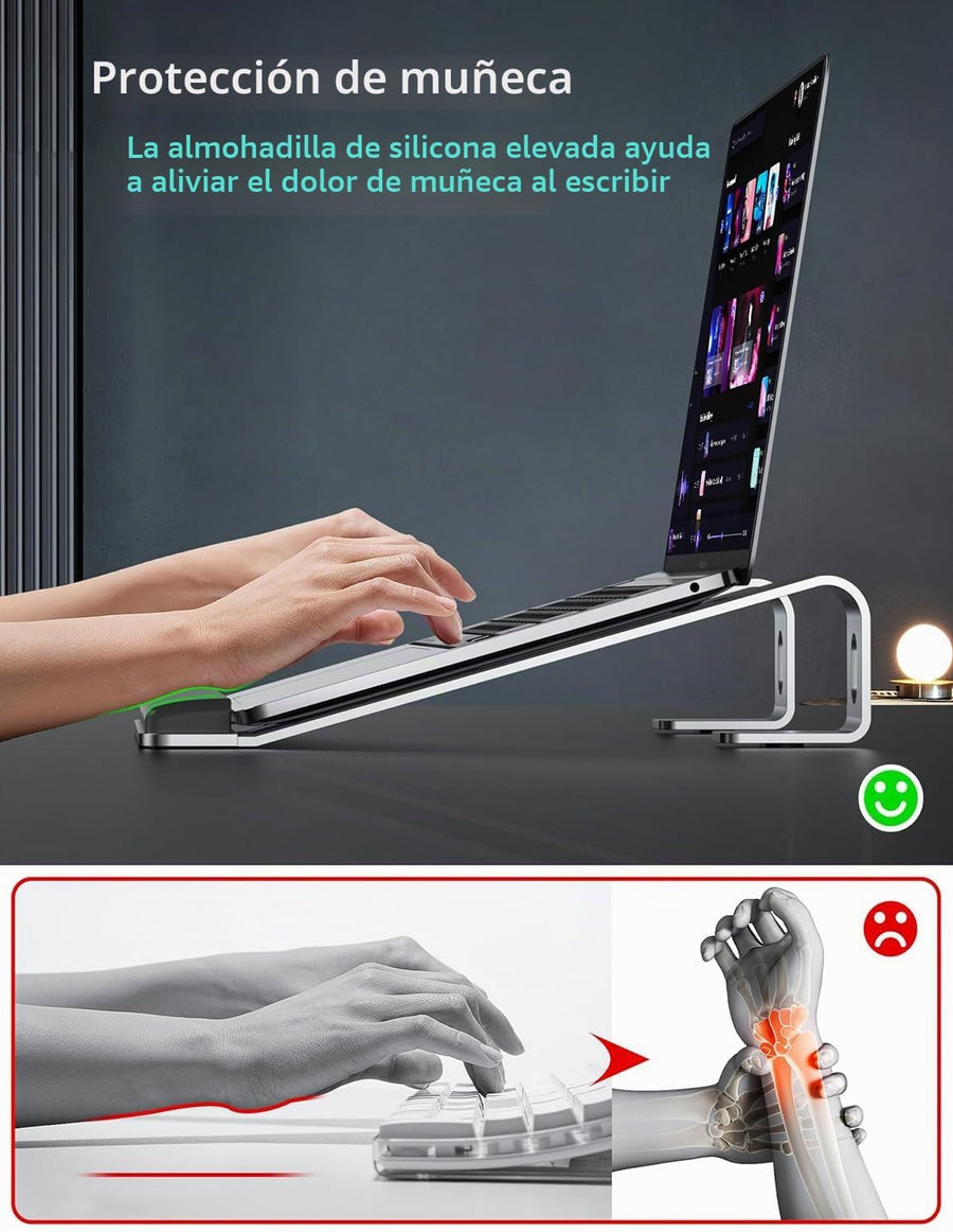 JCZT Soporte de aluminio para laptop, soporte para portátil con rep...
