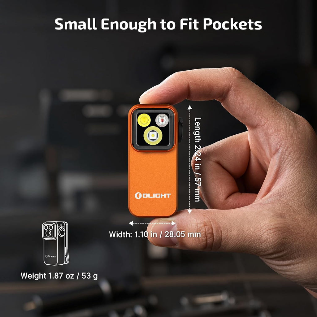 OLIGHT Oclip Pro - Linterna recargable EDC con clip, color naranja