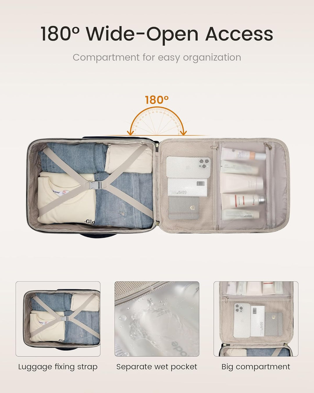 LOVEVOOK Mochila de equipaje de mano artículo personal bolsa de via...