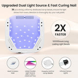 Lavinda Lámpara de uñas LED UV de 54W, secador de uñas inalámbrico...