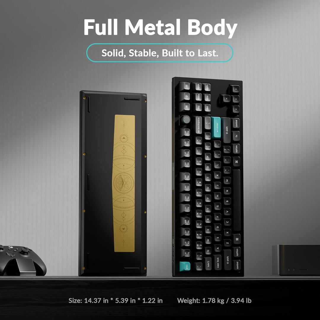 Keychron Teclado mecánico Q3 Ultra Wireless 8KHz, TKL 2.4G\/Bluetoo...