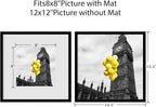 Juego de 9 portarretratos de 12 x 12 pulgadas, para fotos de 8 x 8 pulgadas con paspartú o de 12 x 12 pulgadas sin paspartú, marcos de fotos cuadrados para galería de collage múltiple para pared o mesa, color negro