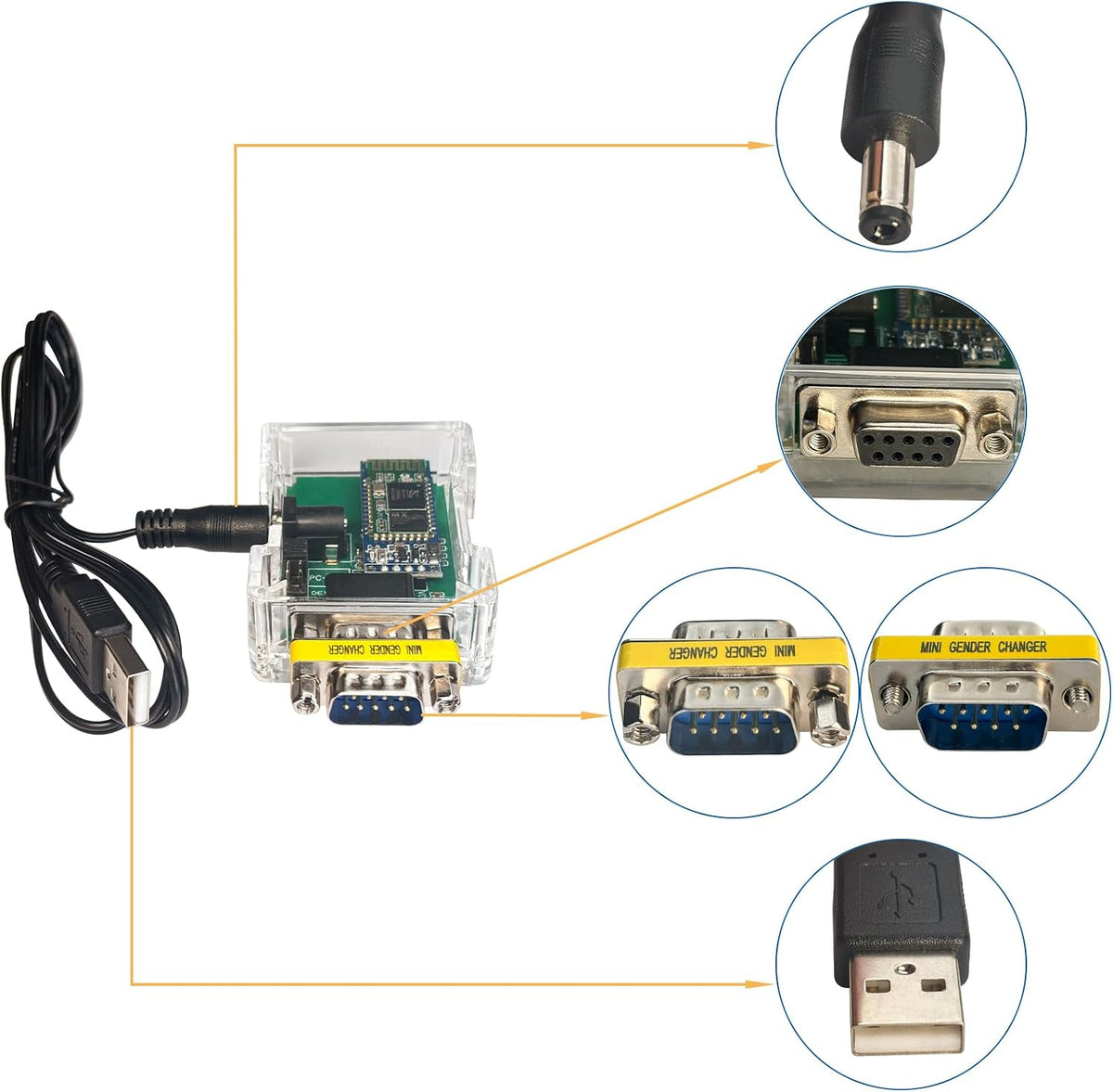 DSD TECH SH-B23A Bluetooth 2.0 a RS232 Adaptador serial con convertidor DB9