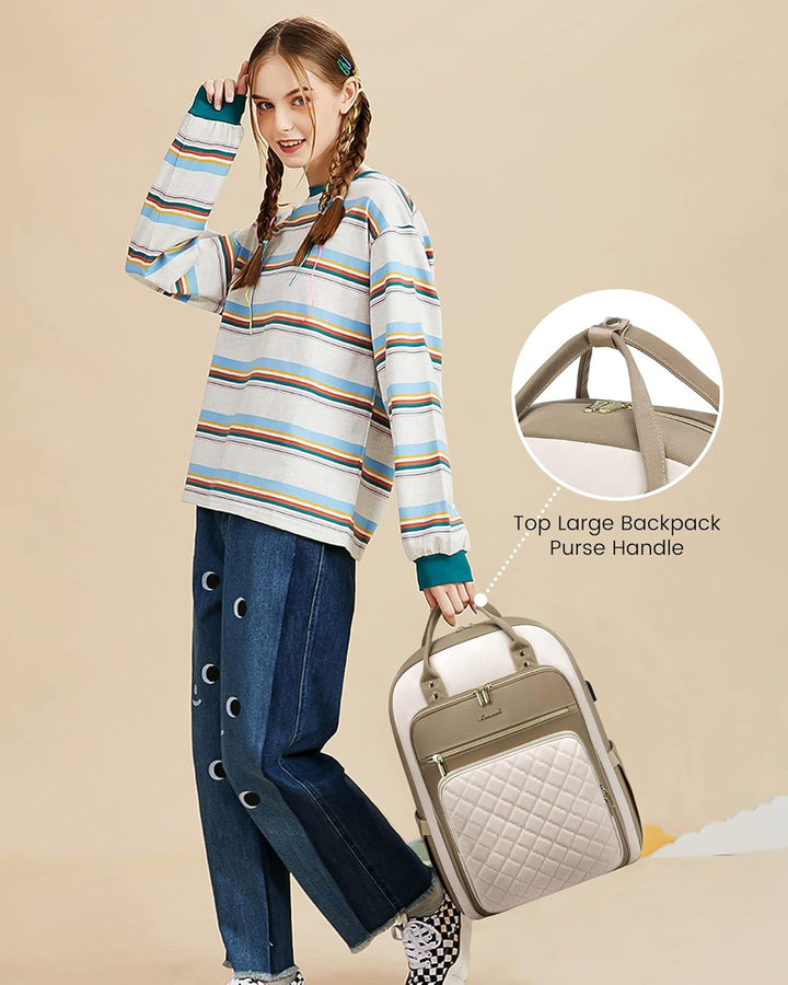 LOVEVOOK - Mochila de computadora portátil para mujer, bolsa de via...