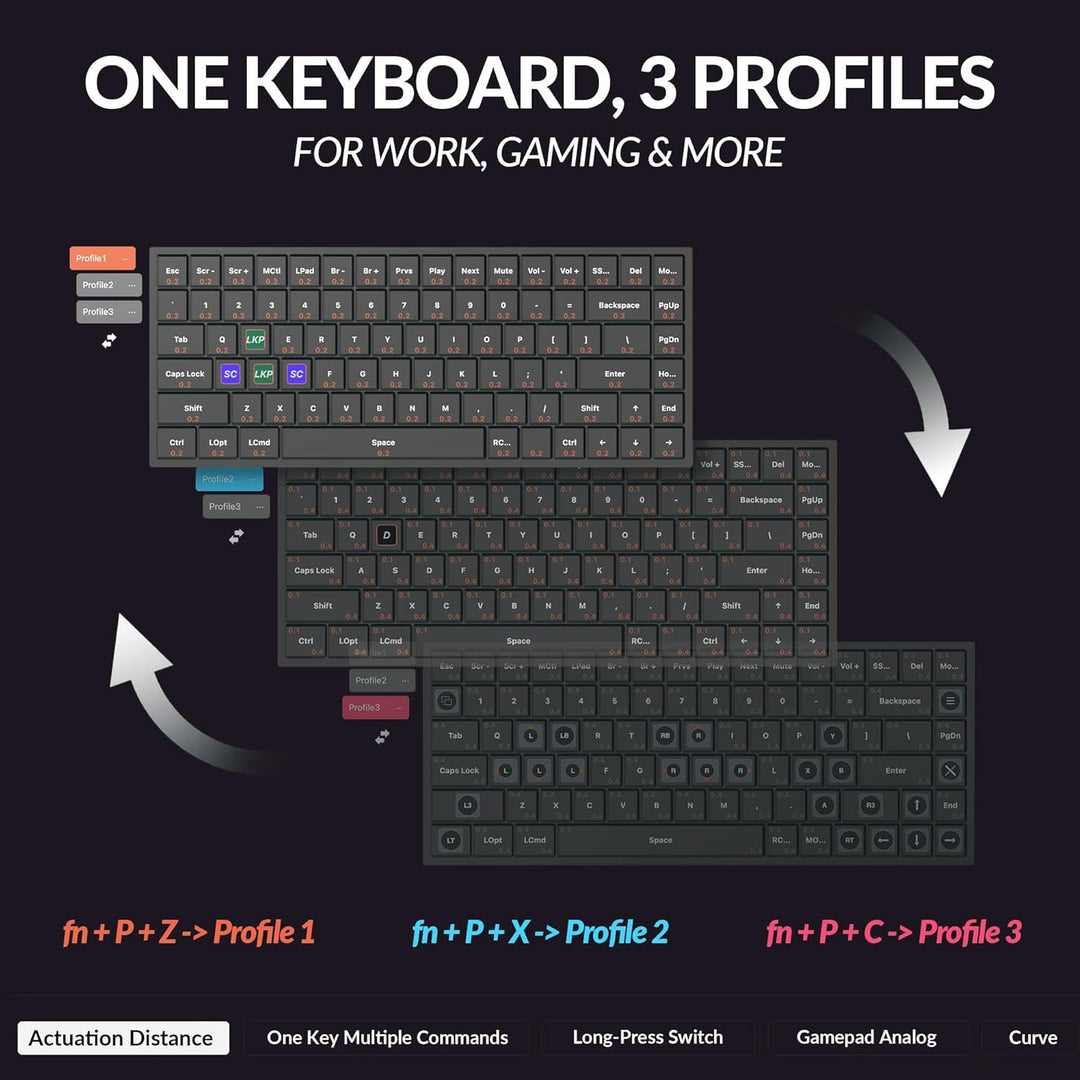 Keychron K2 HE Rapid Trigger Teclado mecánico inalámbrico personali...