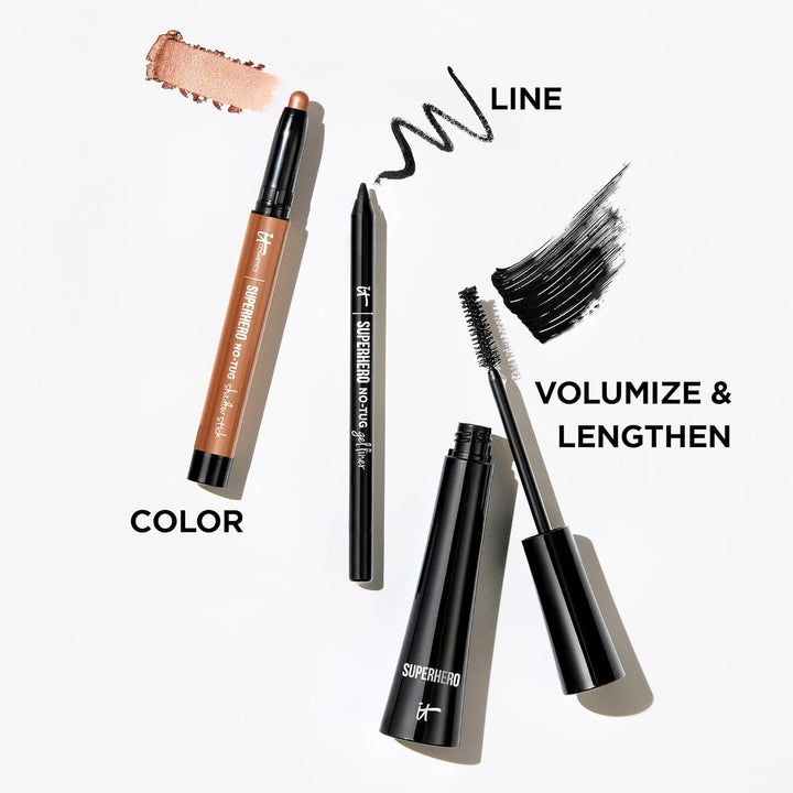 IT Cosmetics Máscara de pestañas de superhéroe: rímel negra volumin...