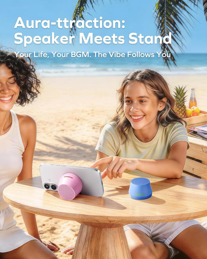 MOMAX Mini altavoz Bluetooth portátil \u2013 Altavoz magnético impe...