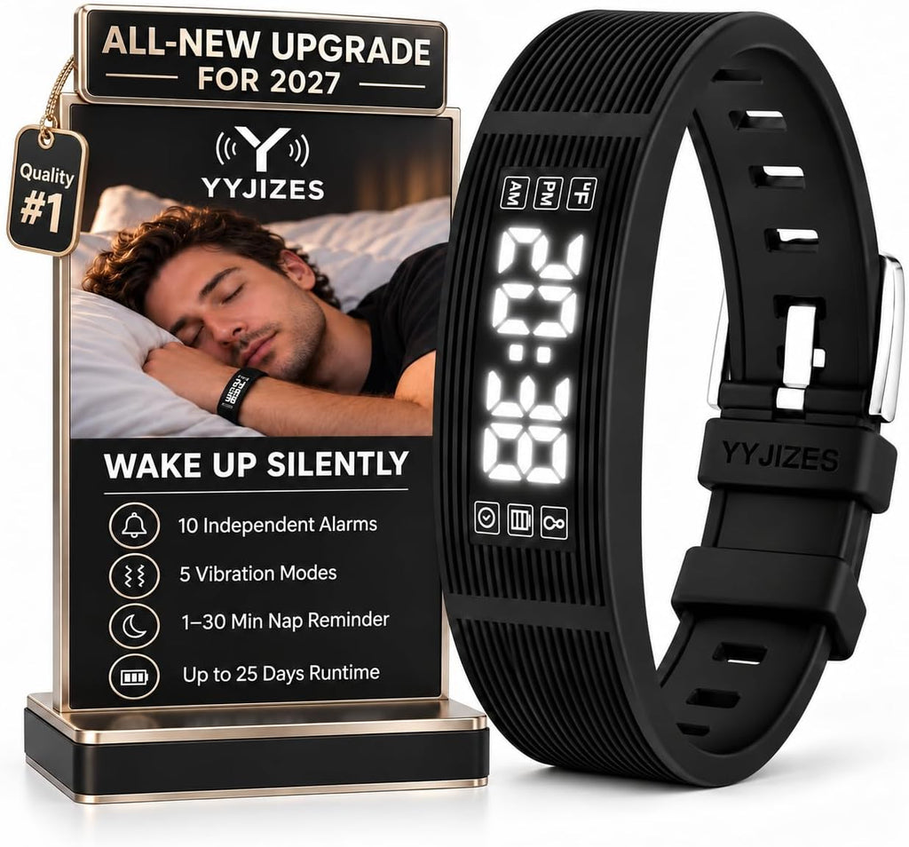 Nueva actualización para 2027 Reloj despertador para personas que duermen pesadas, pulsera vibratoria, pulsera de choque para adolescentes, reloj silencioso para niños, para despertador