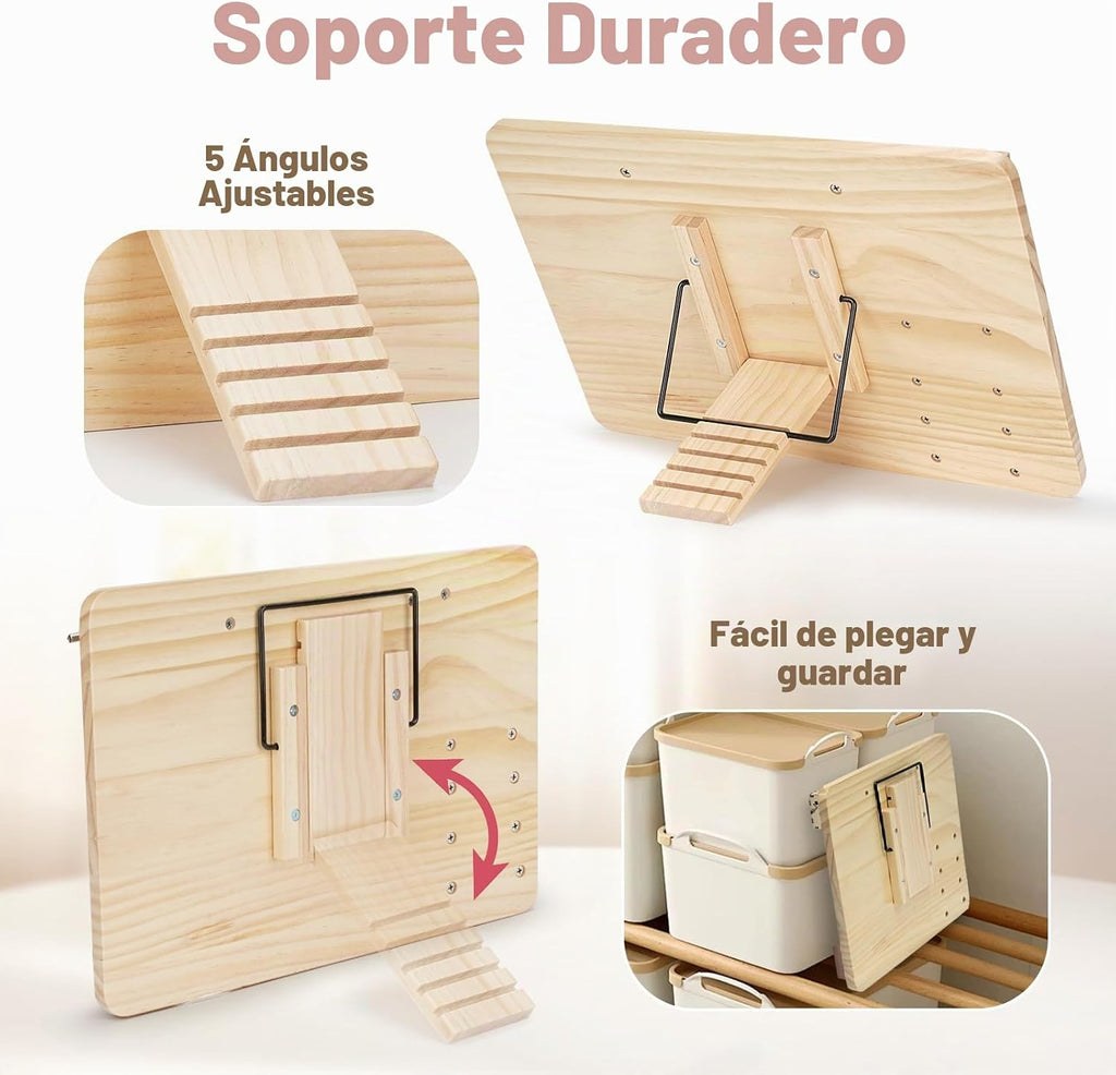 Joyreal Tablero grande de madera con soporte plegable para niños pequeños