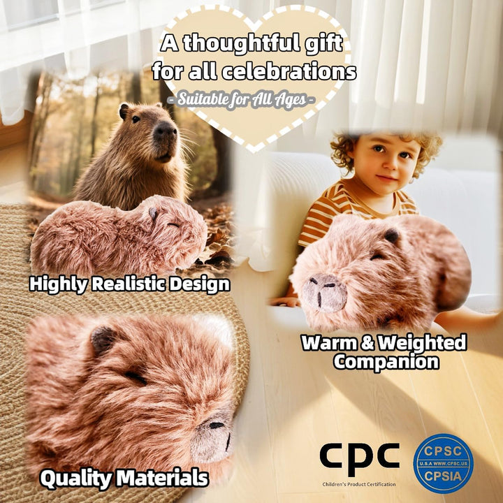 uoozii - Capibara de peluche con peso de 20 pulgadas\/4 lb, con bol...