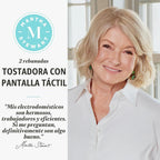 Martha Stewart Tostadora de 2 rebanadas, 3 ajustes preestablecidos y 10