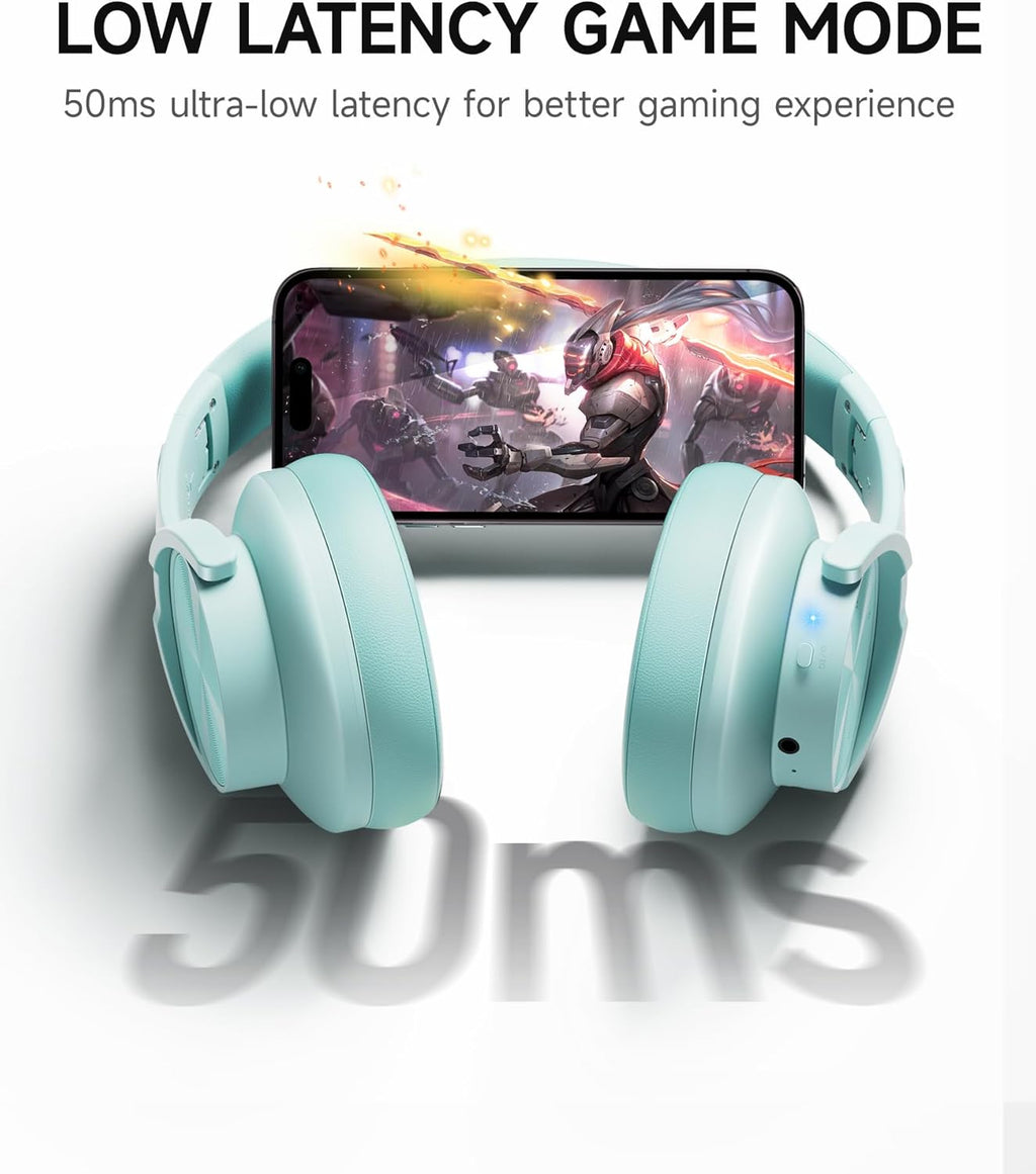 Picun Auriculares Bluetooth B8 sobre la oreja, Cian