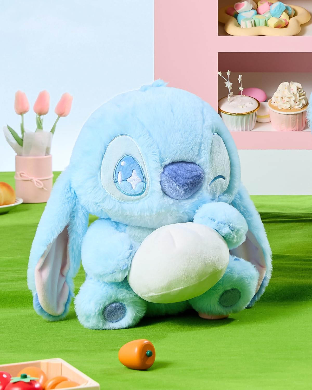 Disney Lilo and Stitch - Colección de la serie de comida de peluche, 11.5 pulgadas, figura de animal de peluche de bola de masa sentada de alta calidad para fanáticos de Disney (punto de bola de masa