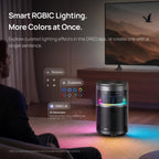 DREO Purificador de aire inteligente con luz RGBIC, limpiador de aire doméstico con Wi-Fi/Voz/Alexa, 4 velocidades y modos de sueño automático/turbo/HEPA para humo, polvo, polen, olor, monitor de