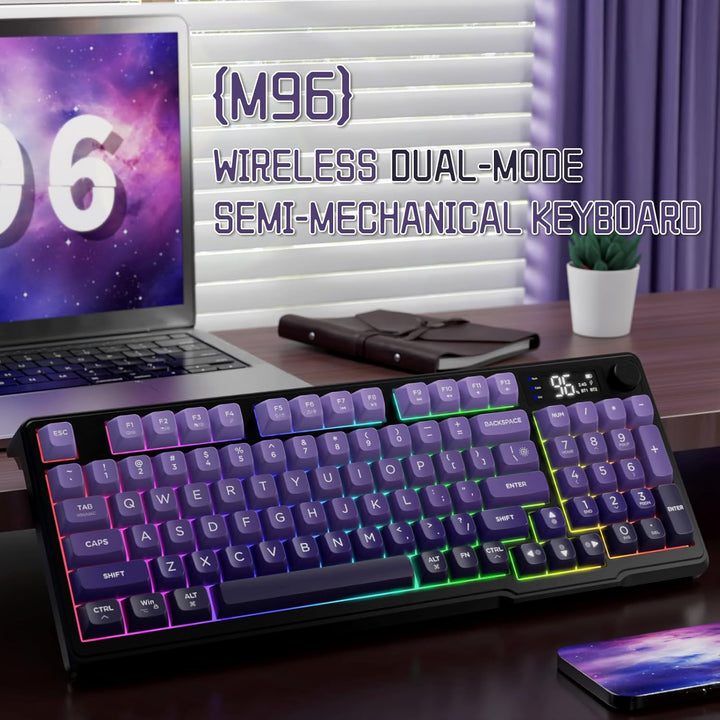 LexonElec M96 - Teclado inalámbrico, perfil bajo, membrana para esc...