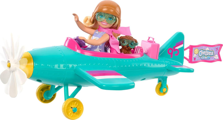 Barbie Chelsea Can Be muñeca y juego de avión, avión de 2 plazas co...